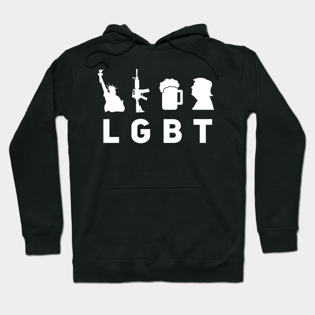 Liberty Guns Beer Trump (LGBT Parody) Hoodie by TextTees